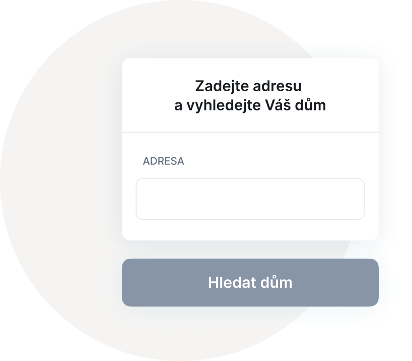 Zadejte adresu domu a zaregistrujte ho